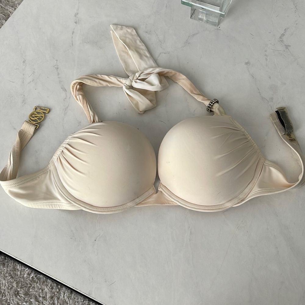 White VS Bombshell swim top